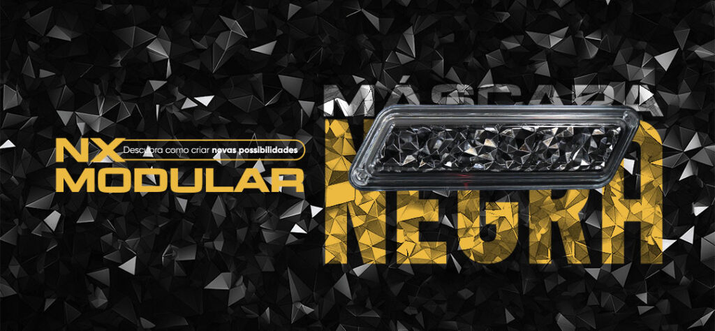 NX Modular Máscara Negra: uma nova era em iluminação traseira para carretinhas, reboques, ônibus e outros.